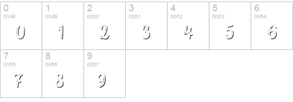 Intro Script B H2 Shade numbers 0-9 preview