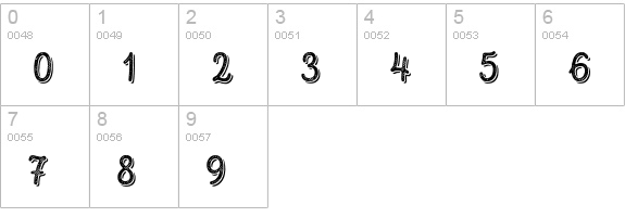 Intro Script B L Base Shade numbers 0-9 preview