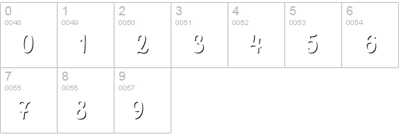 Intro Script R Shade numbers 0-9 preview