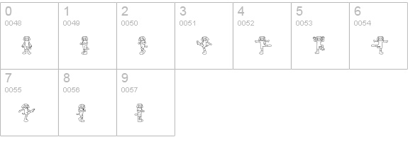 Inu-character numbers 0-9 preview