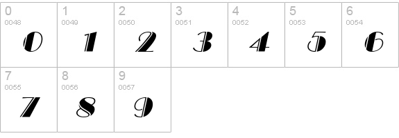 Invite Engraved SF Italic numbers 0-9 preview