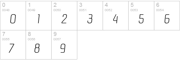 Ipasadena Xlight numbers 0-9 preview