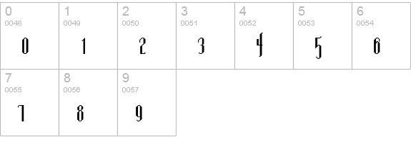 IpswichExtended Bold numbers 0-9 preview