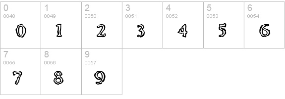 Irregular-Inline numbers 0-9 preview