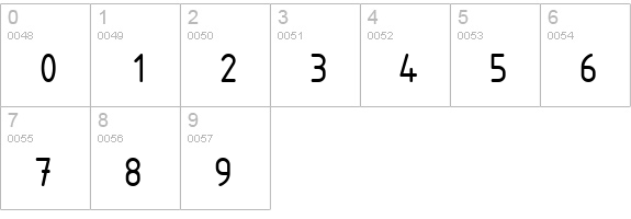 ISOCTEUR numbers 0-9 preview