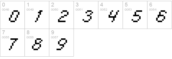 italic 08_55 numbers 0-9 preview