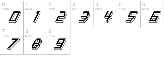 Italic Bricks Regular numbers 0-9 preview