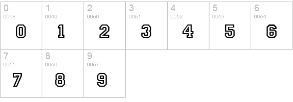 Ivy League Outline numbers 0-9 preview