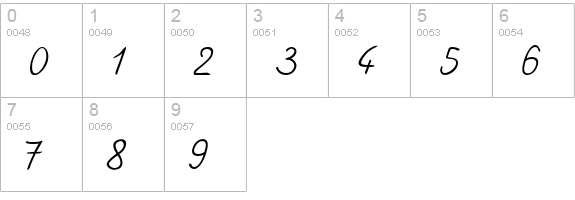 Jacques Handwriting numbers 0-9 preview