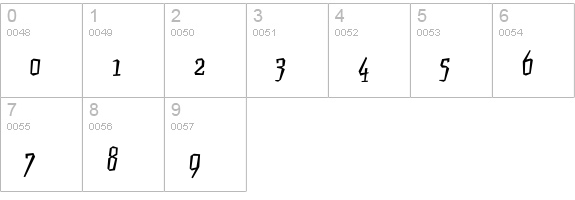 JacqueSlim numbers 0-9 preview