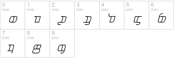 Jakone-Italic numbers 0-9 preview