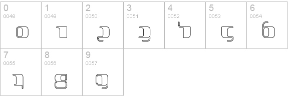 Jakone-Outline numbers 0-9 preview