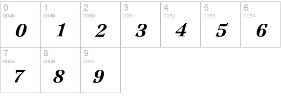 JamilleEF-BlackItalic numbers 0-9 preview