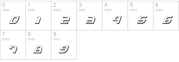 Jannisaries Shadow Italic numbers 0-9 preview