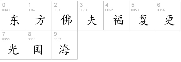 Japanese numbers 0-9 preview