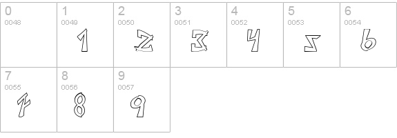 JaponesaOutline numbers 0-9 preview