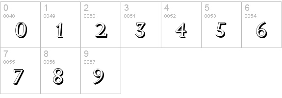 JessicaShadow-Italic numbers 0-9 preview