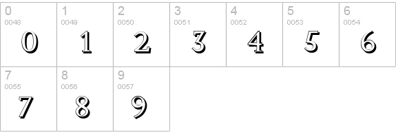JessicaShadow-Regular numbers 0-9 preview