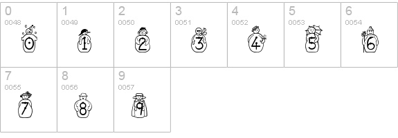 JFSnowbiz numbers 0-9 preview
