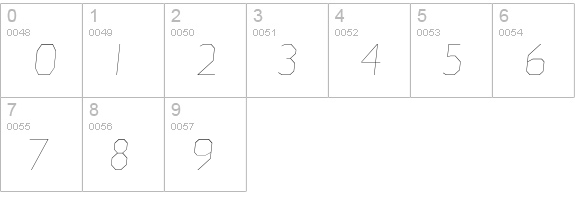 Jillican UltraLight Italic numbers 0-9 preview