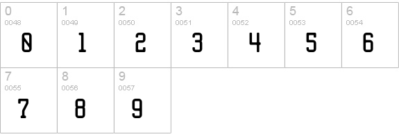 JLS Data Gothic-C NC numbers 0-9 preview