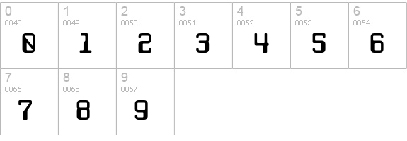 JLS Space Gothic-R NC numbers 0-9 preview