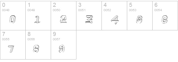 JohanVaaler Italic numbers 0-9 preview