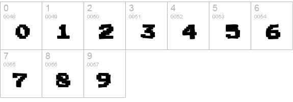 Joystix Ink numbers 0-9 preview