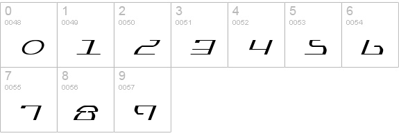 Jumptroops Light Italic numbers 0-9 preview