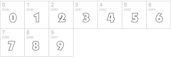KabelOutline numbers 0-9 preview