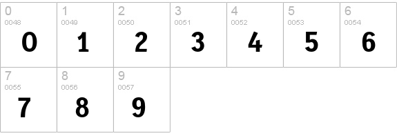 KarbidDisplay-Bold numbers 0-9 preview