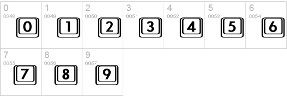 Keyboard KeysBT Bold numbers 0-9 preview