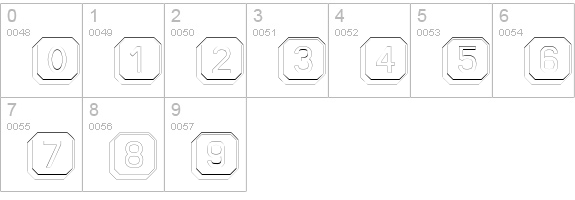KeyboardOutline numbers 0-9 preview