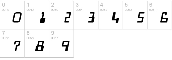Keys Heavy Italic numbers 0-9 preview