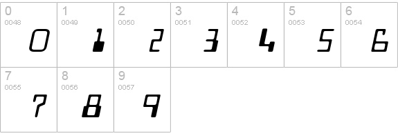 Keys Italic numbers 0-9 preview