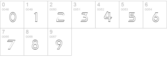 Khan Outline numbers 0-9 preview