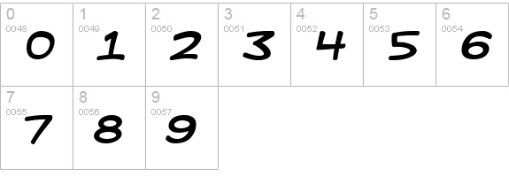 Kid Kosmic Italic numbers 0-9 preview
