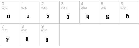KING SANS STENCIL Regular numbers 0-9 preview