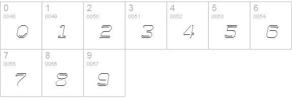 KneeonLight Italic numbers 0-9 preview