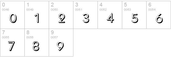KoblenzShadow-Light-Regular numbers 0-9 preview