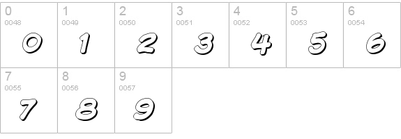 Komika Display - Shadow numbers 0-9 preview