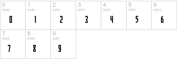 Komunique-Bold numbers 0-9 preview