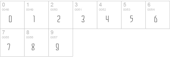 Komunique-Light numbers 0-9 preview