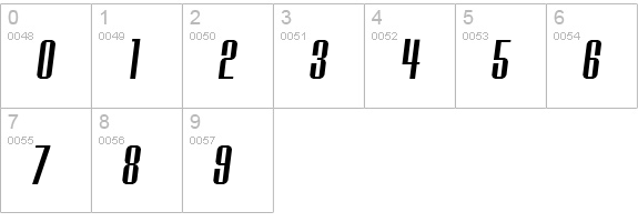 Konspiracy Theory slant numbers 0-9 preview