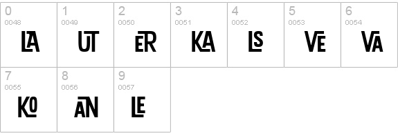KonTikiAlohaLigaturesJF numbers 0-9 preview
