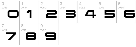 Korataki numbers 0-9 preview