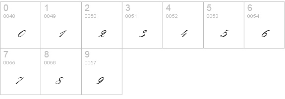 KremlinScriptOne-Regular numbers 0-9 preview