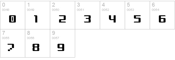 Krunch Bold numbers 0-9 preview