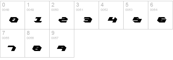 Kubrick Extra-Condensed numbers 0-9 preview