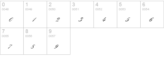 KunstlerschreibschDMed numbers 0-9 preview